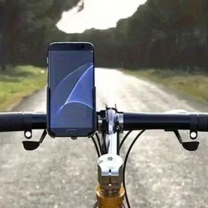 Motosiklet Gidon Telefon Tutucu–360° Döner, Kaymaz Sabitleme Sistemli, Sarsıntı Önleyici Telefon Tutucu Aparat (5343)