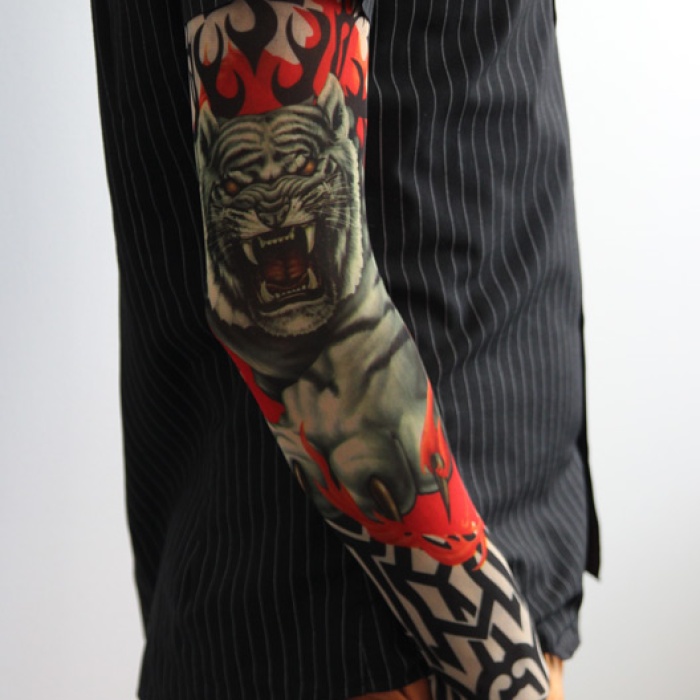 Giyilebilir Kol Dövmesi Çorap Dövme 3D Baskılı Kol Bacak Dövme 2 Adet Model 3 (5343)