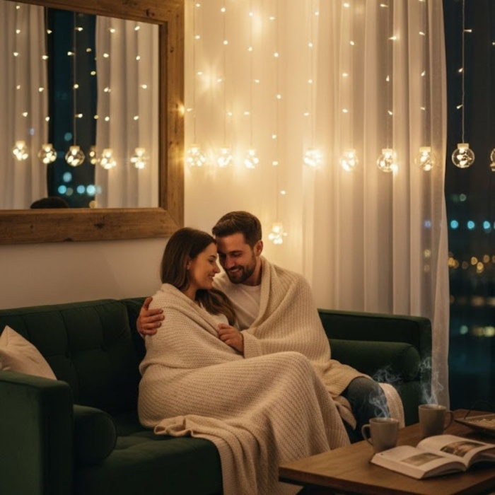 10 Sarkıtlı Kumandalı Dekoratif Top İçi Mini Toplu LED Günışığı Rengi Dekoratif Aydınlatma (5343)