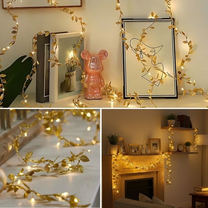 3 Metre Yaldızlı Gold LED Işık – Dekoratif Ortam ve Yılbaşı Aydınlatması (5343)