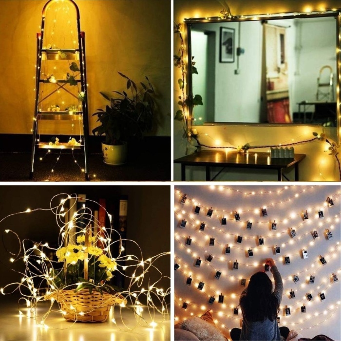 Sarı Peri LED Flaşlı Işık – 3 Metre Dekoratif Oda ve Organizasyon Aydınlatması (5343)