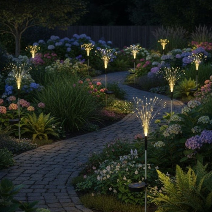 2 Adet Saçak Model Solar Bahçe Lambası – Güneş Enerjili LED Dış Mekan Aydınlatma, Otomatik Sensörlü Dekoratif Işık (5343)