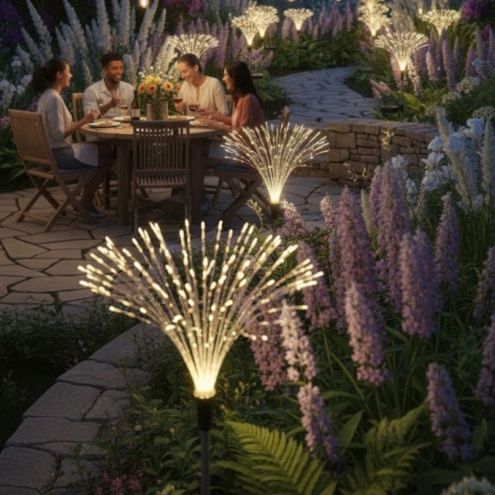 2 Adet Saçak Model Solar Bahçe Lambası – Güneş Enerjili LED Dış Mekan Aydınlatma, Otomatik Sensörlü Dekoratif Işık (5343)