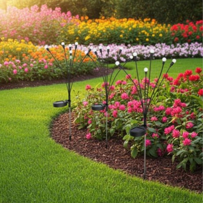 2 Adet Güneş Enerjili Plastik Bahçe Lambası – LED Dış Mekan Top Aydınlatma, Otomatik Açılıp Kapanan Solar Işık (5343)