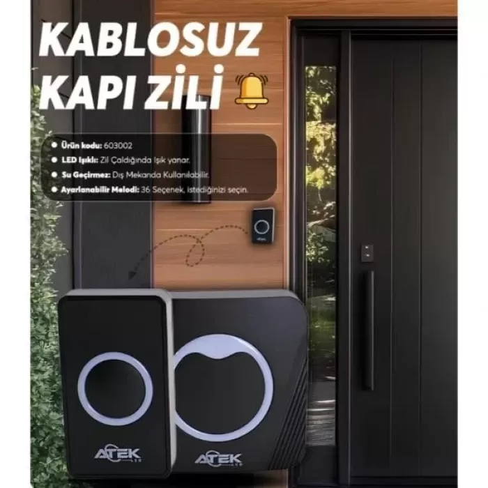 Kablosuz Su Geçirmez Kapı Zili (5343)