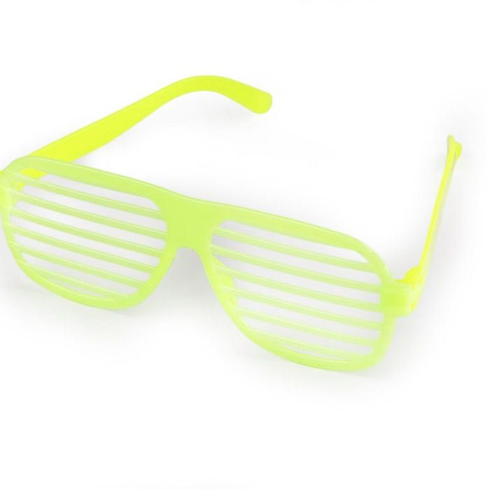 Retro Neon Fosforlu Panjur Gözlük 12 Adet – 80’ler 90’lar Parti Stili (5343)