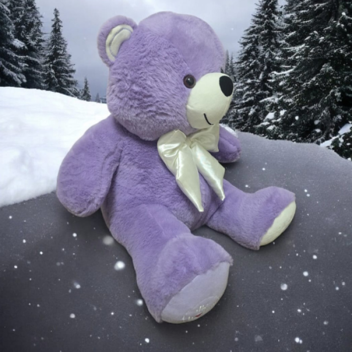 80 cm Mor Balım Ayısı Peluş Oyuncak – Büyük Boy, Yumuşak ve Sevimli Ayıcık