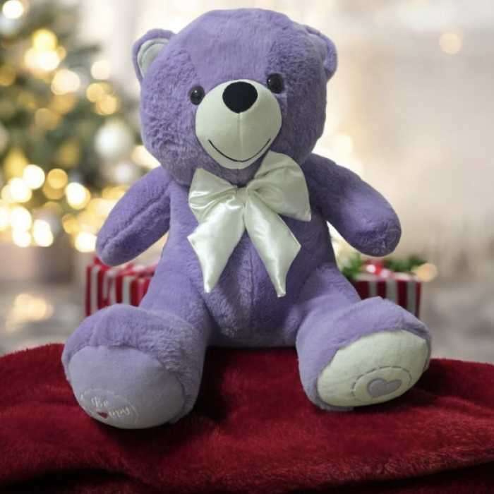 80 cm Mor Balım Ayısı Peluş Oyuncak – Büyük Boy, Yumuşak ve Sevimli Ayıcık