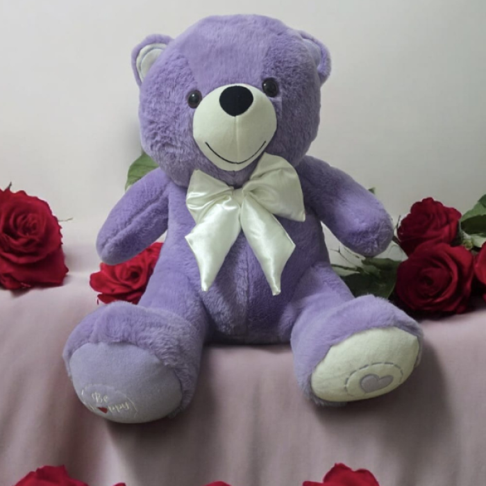 80 cm Mor Balım Ayısı Peluş Oyuncak – Büyük Boy, Yumuşak ve Sevimli Ayıcık