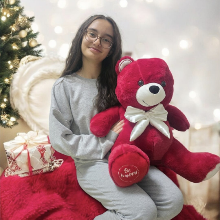 80 cm Kırmızı Balım Ayısı Peluş Oyuncak – Büyük Boy, Yumuşak ve Sevimli Ayıcık