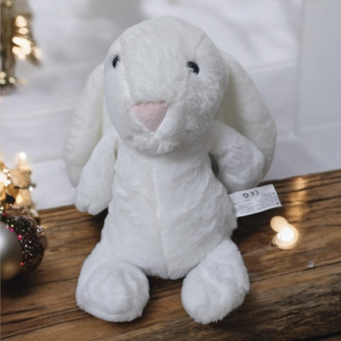 33 cm Beyaz Peluş Tavşan – Çocuklar İçin Sevimli Oyuncak