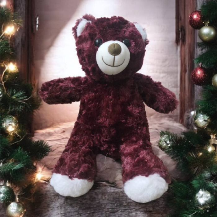 35 cm Desenli Peluş Ayı – Yumuşak Dokulu, Sevimli ve Hediyelik