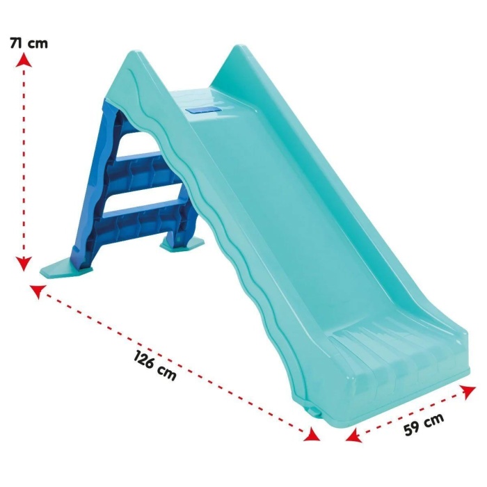 06 233 Katlanabilir Dalgalı Su Kaydırağı Mavi