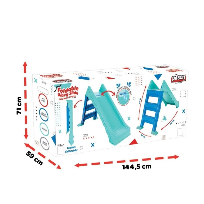 06 233 Katlanabilir Dalgalı Su Kaydırağı Mavi