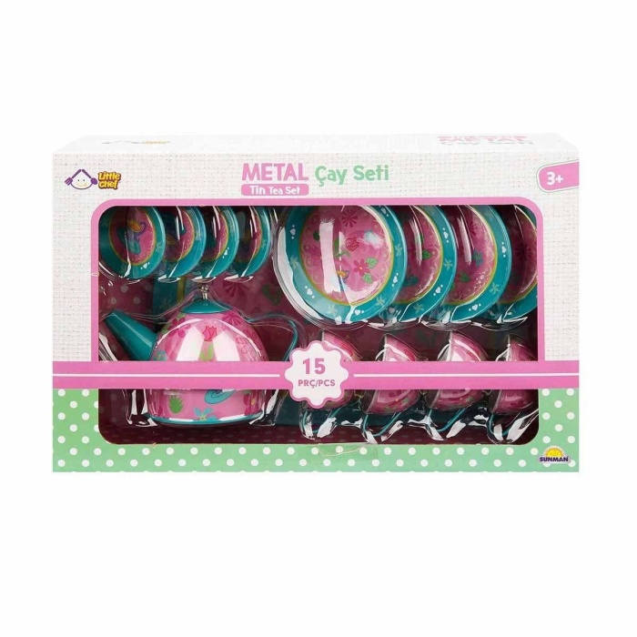 02169 Metal Oyuncak Çay Takımı 15 Parça -Sunman