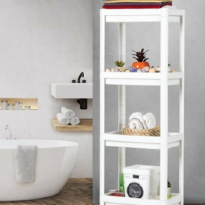 BEYAZ DİKDÖRTGEN RAF ÜNİTESİ PLASTİK (5343)