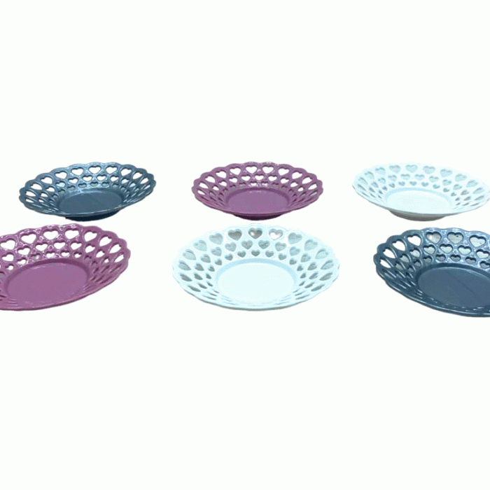 6 PARÇA  RENKLİ PLASTİK ÇAY TABAK (5343)