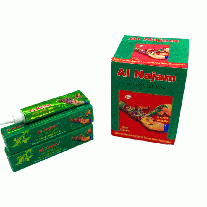 12 ADET AL NAJAM KIRMIZI TÜP KINA 30GR (5343)