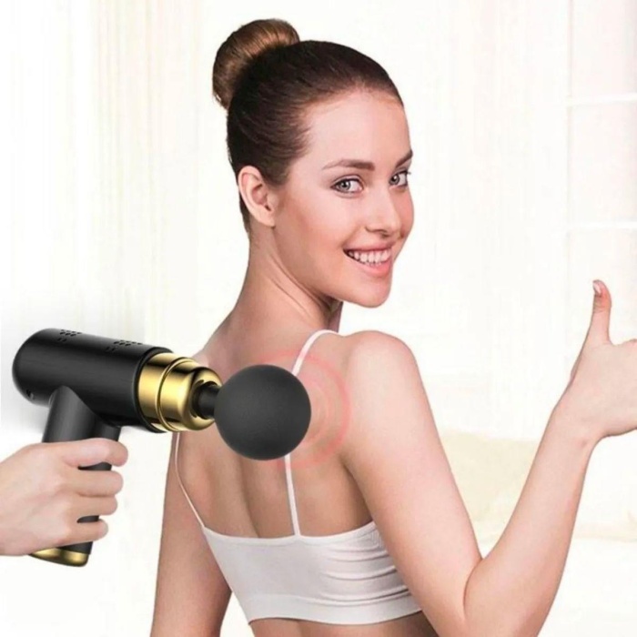 4 Başlıklı USB Şarj Olabilen Masaj Tabancası (5343)