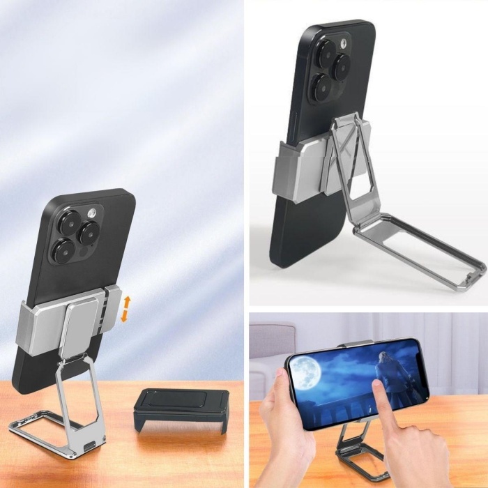 360 derece Dönen Tüm Telefon Tipleri İle Uyumlu Metal Telefon Standı Braket (5343)