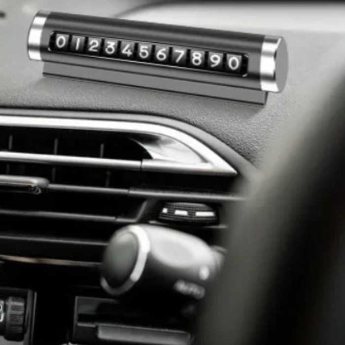 Alüminyum Kasa Siyah Renk Çevirmeli Araç Içi Telefon Numaratörü Park Oto Numaratörü (5343)