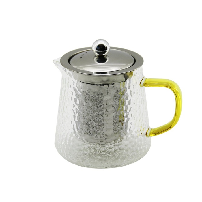 YUVARLAK KABARTMALI - BOROSİLİKAT  CAM DEMLİK 550ML (5343)