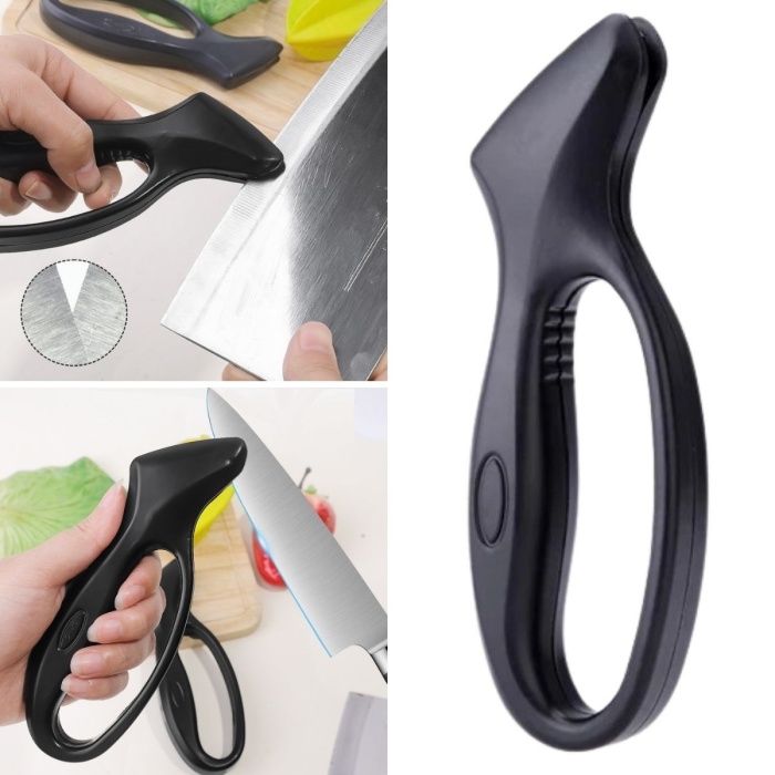 Kolay Tutuş Saplı Paslanmaz Çelik Manuel Bıçak Bileme Aleti (5343)