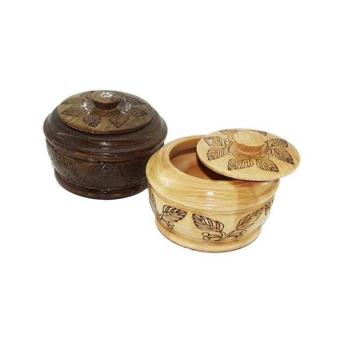 AYAKSIZ   DESENLİ - CNC İŞLEMELİ  AHŞAP ŞEKERLİK KAPAKLI  FİLELİ AMBALAJ (5343)