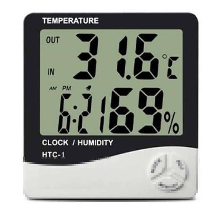 Bebek Odası Masaüstü Dijital Termometre Nem Ölçer Higrometre Saat (5343)