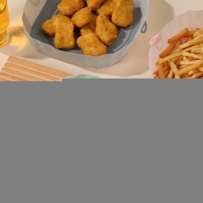 Renkli Isıya Dayanıklı Yıkanılabilir Silikon Fırın Ve Airfryer Kare Model Pişirme Matı 20 Cm (5343)