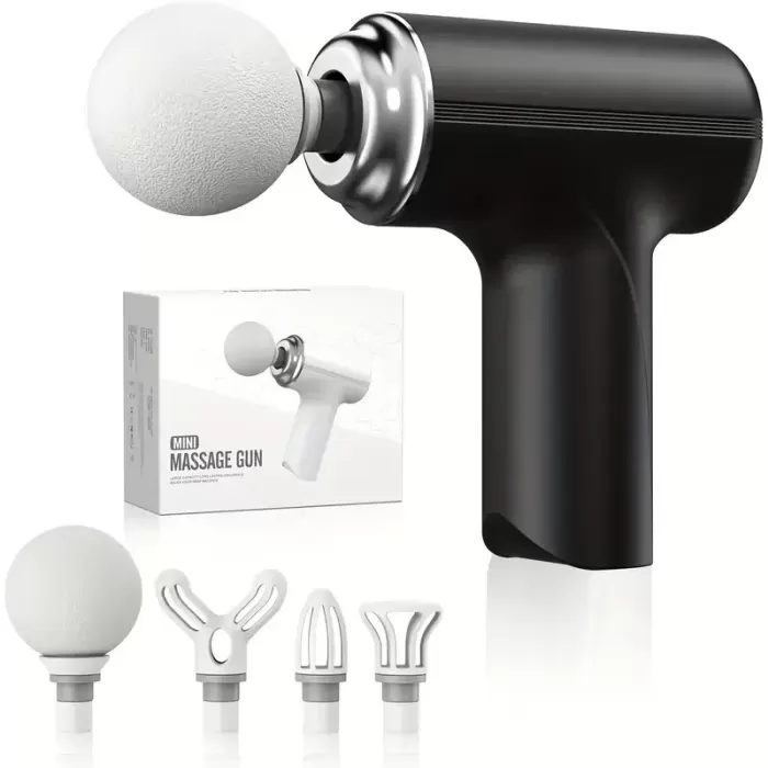 Masaj Tabancası Darbeli Titreşimli 4 Başlıklı Profesyonel Şarjlı Mini Masaj Aleti (5343)