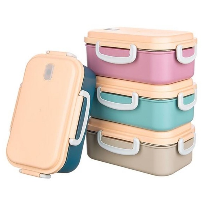 2 Bölmeli 150-300 Ml Paslanmaz Çelik Yemek Kabı Beslenme Kabı Yiyecek Saklama Kabı (5343)
