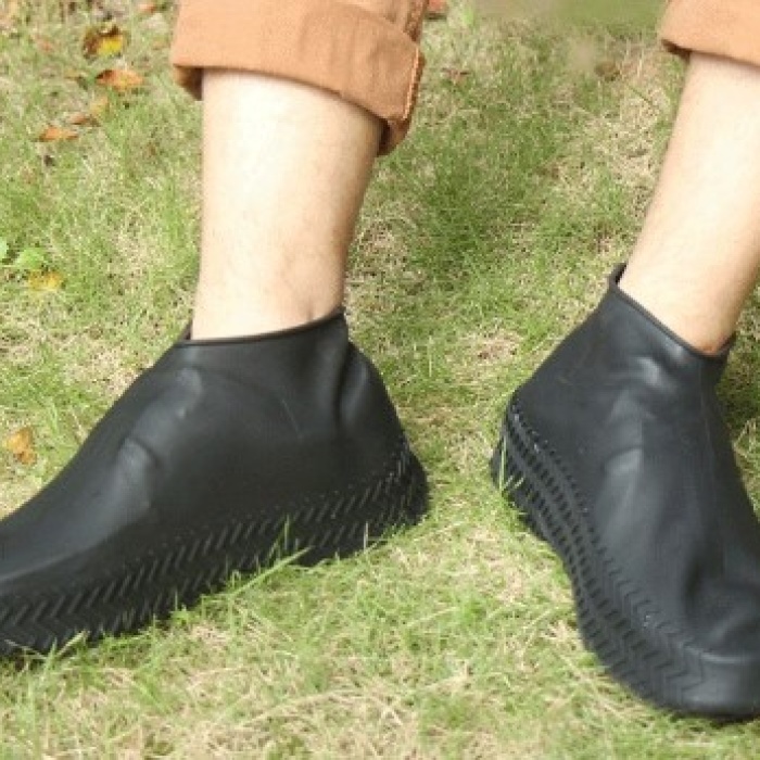 Silikon Ayakkabı Kılıfı Kaymaz Su Kir Geçirmez   L Beden Siyah (5343)