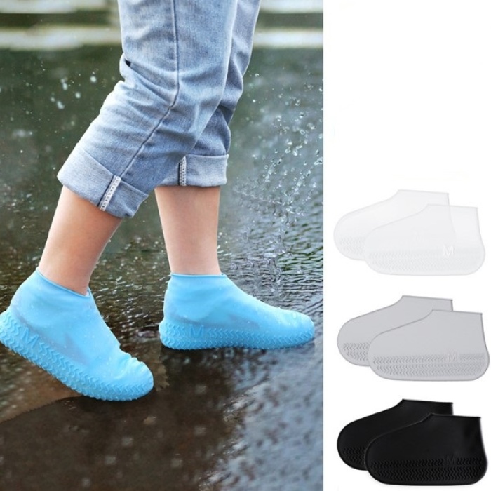 Silikon Ayakkabı Kılıfı Kaymaz Su Kir Geçirmez   M Beden Siyah (5343)