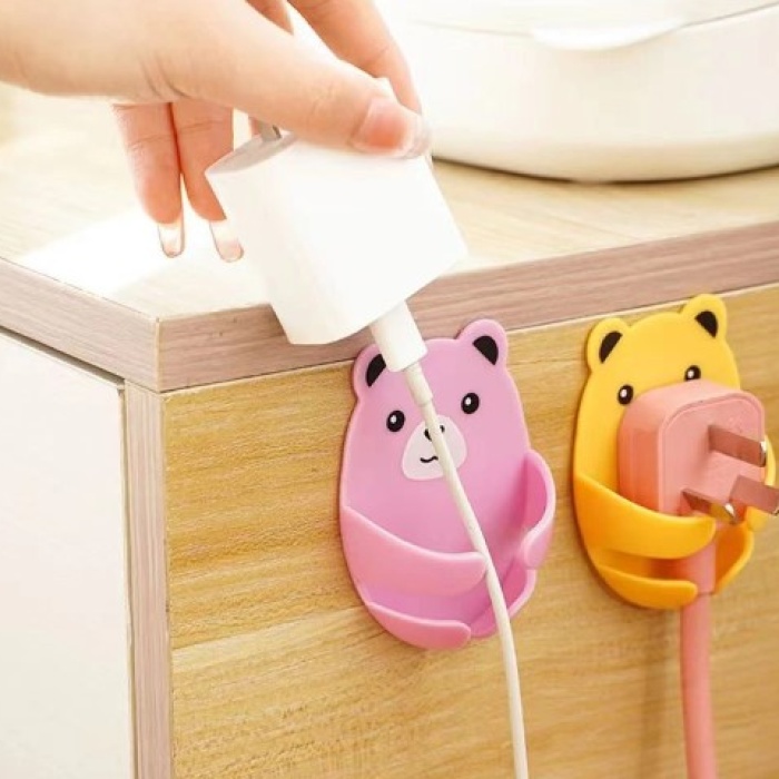 Ayıcık Desenli Çok Amaçlı 4 lü Fiş Tutucu (5343)