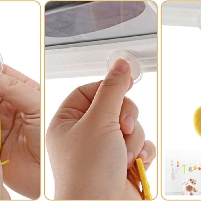 Kelebek Model Elastik Kendinden Yapışkanlı Kedi Oyun Oltası (5343)