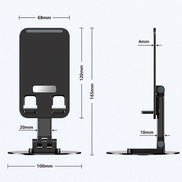 Katlanabilir Telefon Tutucu Stand Yuvarlak Tabanlı (5343)