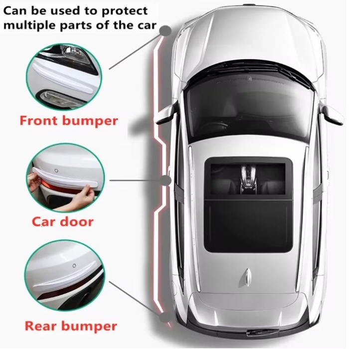 Araba Tampon Koruyucu Karbon Desenli Siyah Beyaz (5343)