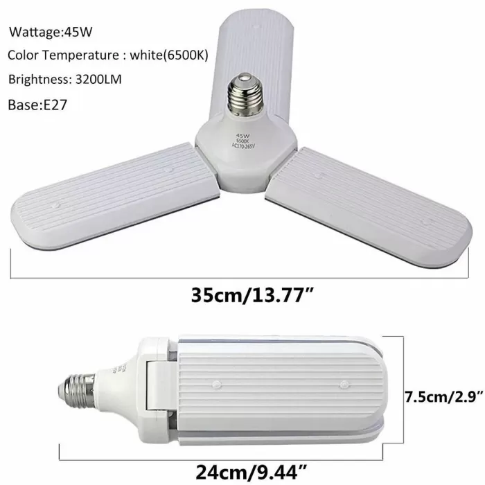 Sunlife Beyaz Işık 3 Pervaneli 45 Watt Tasarruflu (5343)