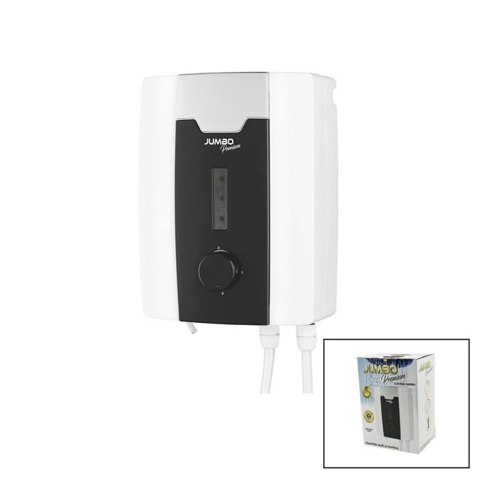 JUMBO PREMİUM BEYAZ SU ISITICI ELEKTRİKLİ ŞOFBEN DUŞ BAŞLIK 7 EMNİYET TERMOSTAT 3 KADEMELİ 8000W (5343)