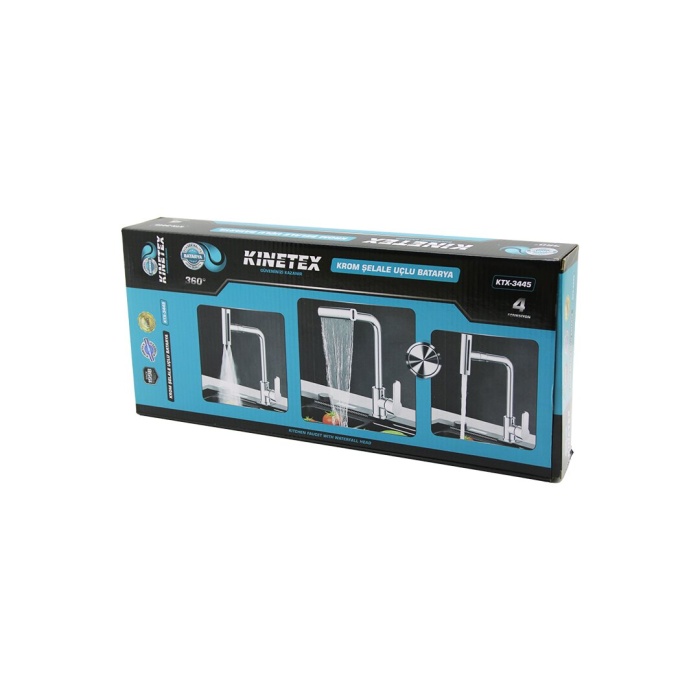 KROM GENİŞ - ŞELALE 4 FONKSİYONLU - 360 DERECE OYNAR BAŞLIK UZUN KUĞU BATARYA (5343)