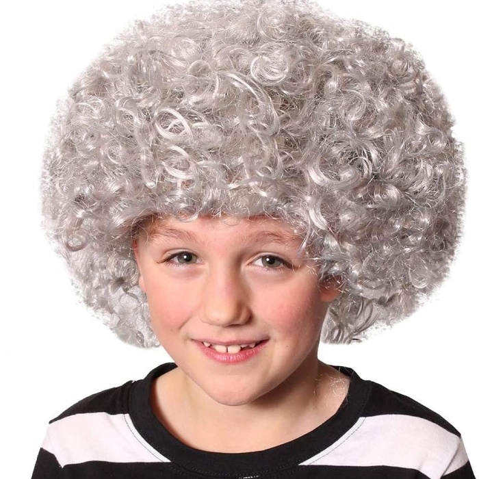 Gri Renk Kabarık Bonus Peruk Afro Takma Saç (5343)