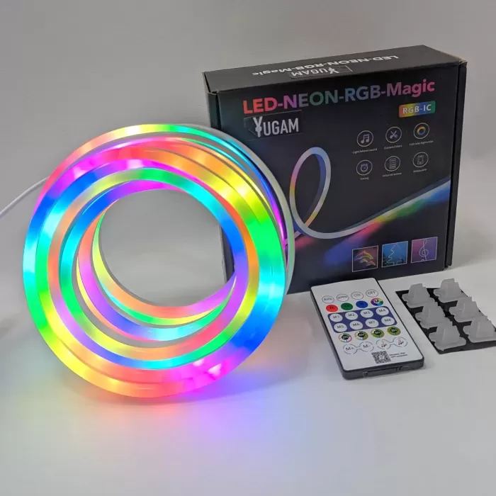 Neon LED Esnek Aydınlatma - RGB MAGIC SMART - 5 Metre Paket IP67 - Uzaktan Kumanda + Uygulama (5343)