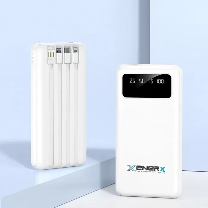 Enerx ENR-P20DC 20000 mAh 2.1 Amper Dahili Kablolu Powerbank Siyah (5343)