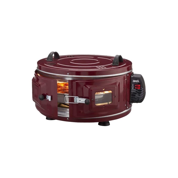 EKONOMİK YUVARLAK DAVUL FIRIN 1100W - 46CM ALÜMİNYUM TEPSİ ÖN GÖZETLEME CAMI AF-007 (5343)