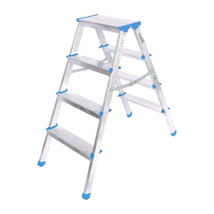 4+4 ÇİFT BASAMAKLI ALÜMİNYUM METAL MERDİVEN YÜKSEKLİK = 92CM BAŞ GENİŞLİK = 8CM (5343)