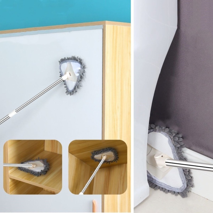 Teleskopik Saplı 150 cm Üçgen Mop Cam Duvar Tavan Fayans Parke Temizleyici Mop (5343)