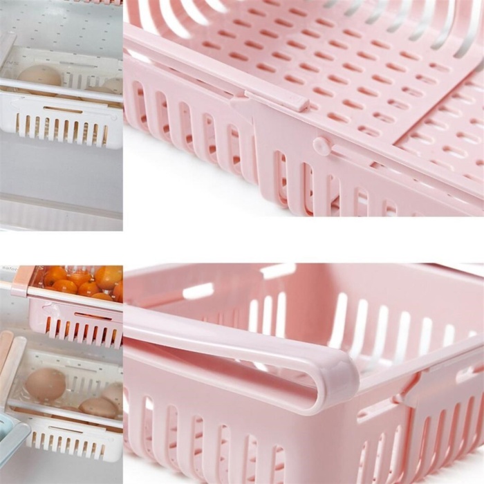 Çok Amaçlı Uzayıp Kısalabilir Buzdolabı Düzenleyici Sepeti Rafı (5343)