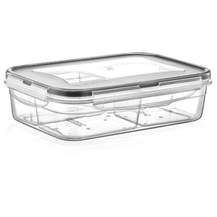 4 Bölmeli Sızdırmaz Contalı Kilitli Kapaklı 1 Litre Erzak Saklama Kabı -LC520 (5343)