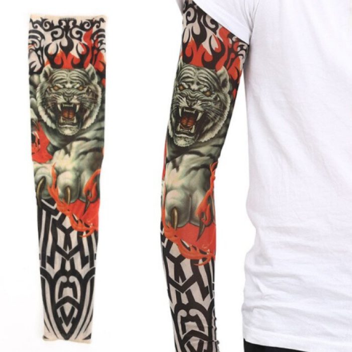 Giyilebilir Kol Dövmesi Çorap Dövme 3D Baskılı Kol Bacak Dövme 2 Adet Model 3 (5343)